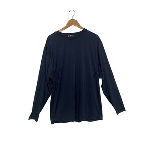 Mens Wilson Performance Long Sleeve Pullover Navy T-shirt Sz Extra Large